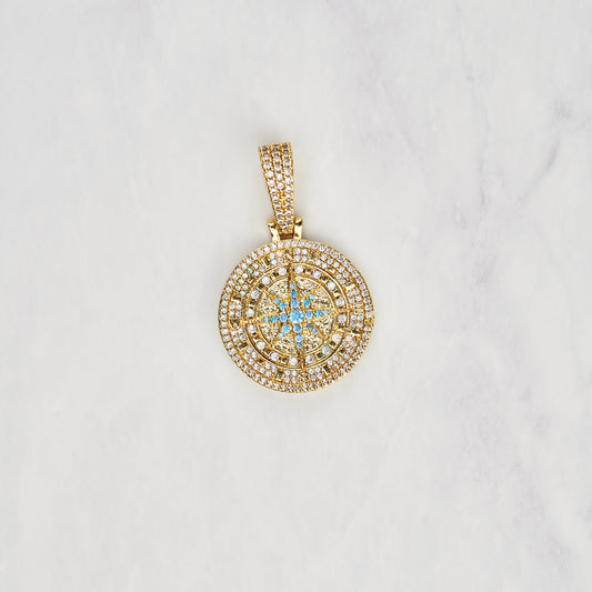 Symphony Compass Pendant in Gold