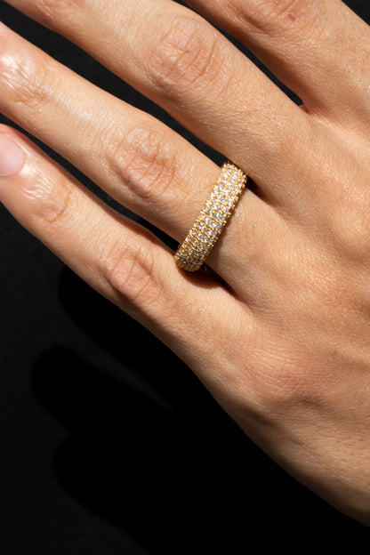 Triple Row Eternity Ring in Gold