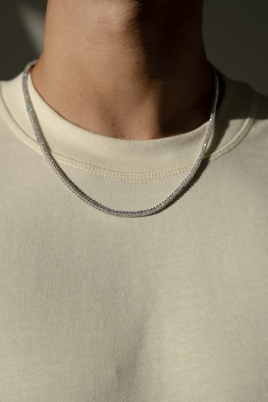 Heirloom Tennis Necklace in White Gold - 2mm