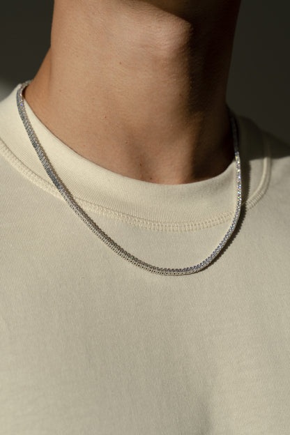 Tennis Chain in White Gold - 2mm