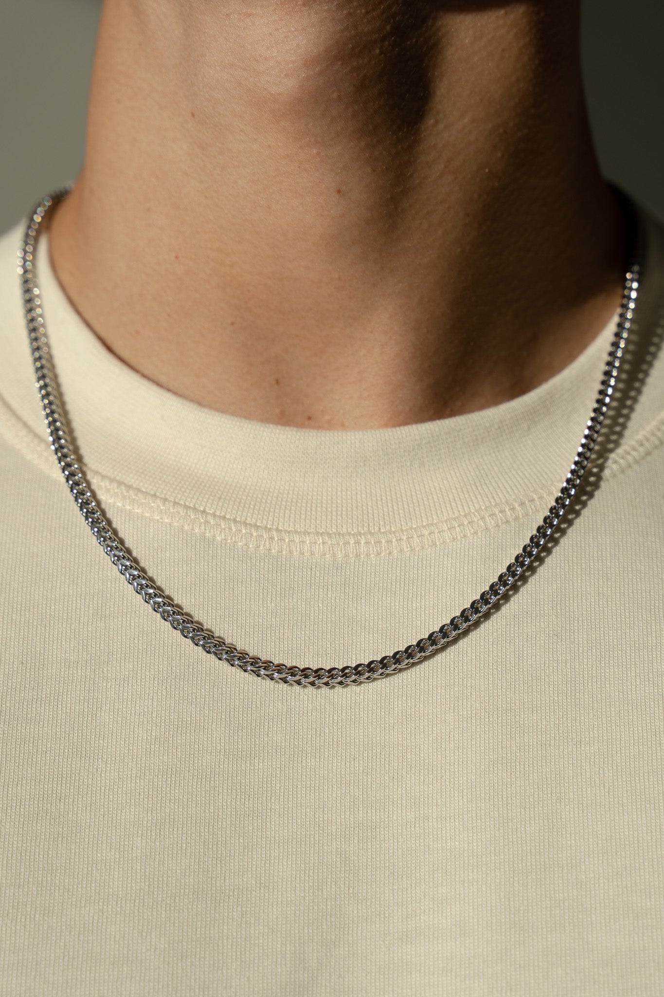 Franco Necklace in White Gold - 3mm