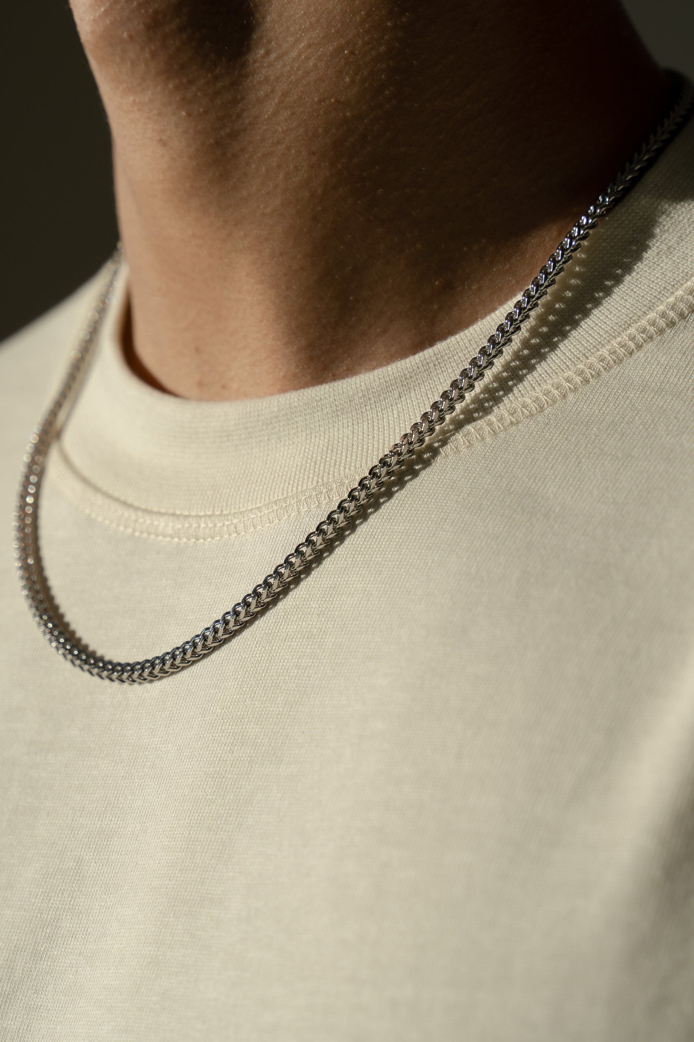Franco Necklace in White Gold - 3mm