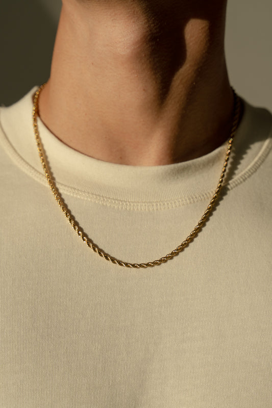3mm Rope Chain in Gold